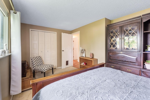 8621 Renford Ct, Powell, OH 43065 - bedroom with carpet floors, a closet, and a textured ceiling