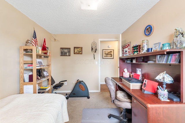 8621 Renford Ct, Powell, OH 43065 - bedroom featuring a textured ceiling, carpet flooring, and an office area