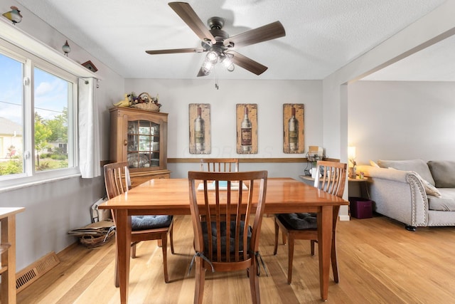 8621 Renford Ct, Powell, OH 43065 - dining space with light wood-style floors and a ceiling fan