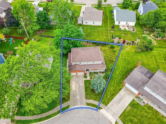 8621 Renford Ct, Powell, OH 43065 - aerial view of property and surrounding area with property parcel outlined