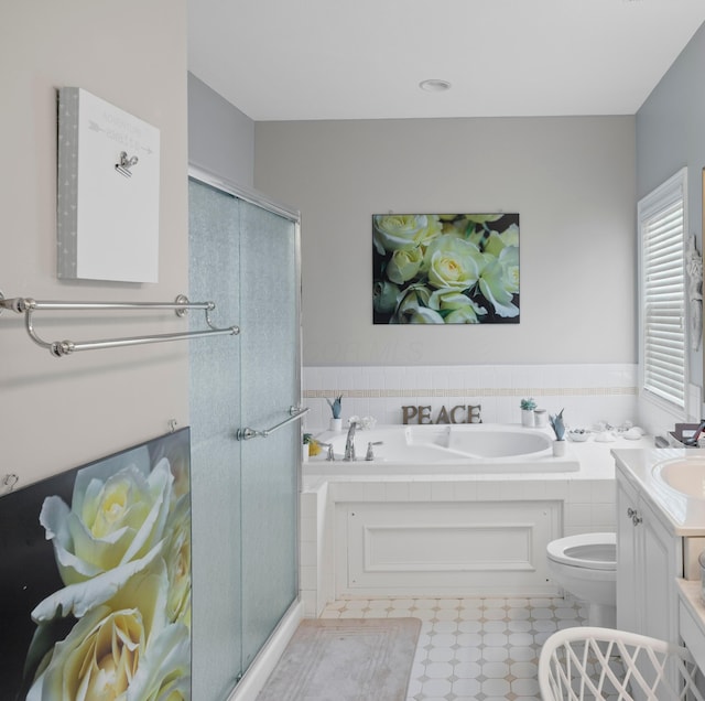 4949 Heath Gate Dr, New Albany, OH 43054 - full bathroom with a garden tub, a stall shower, and vanity
