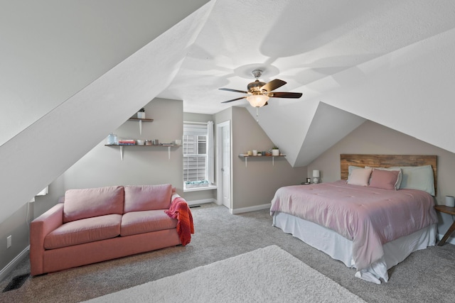 4949 Heath Gate Dr, New Albany, OH 43054 - carpeted bedroom featuring a ceiling fan and vaulted ceiling