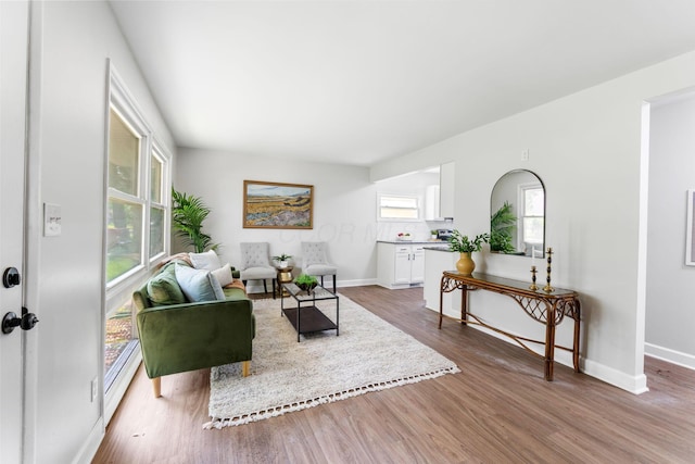 3920 Astor Ave, Columbus, OH 43227 - living area featuring wood finished floors and baseboards