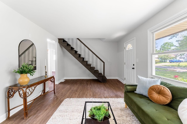 3920 Astor Ave, Columbus, OH 43227 - living area featuring stairs and wood finished floors