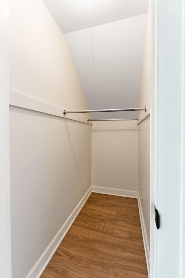 3920 Astor Ave, Columbus, OH 43227 - spacious closet with wood finished floors and vaulted ceiling
