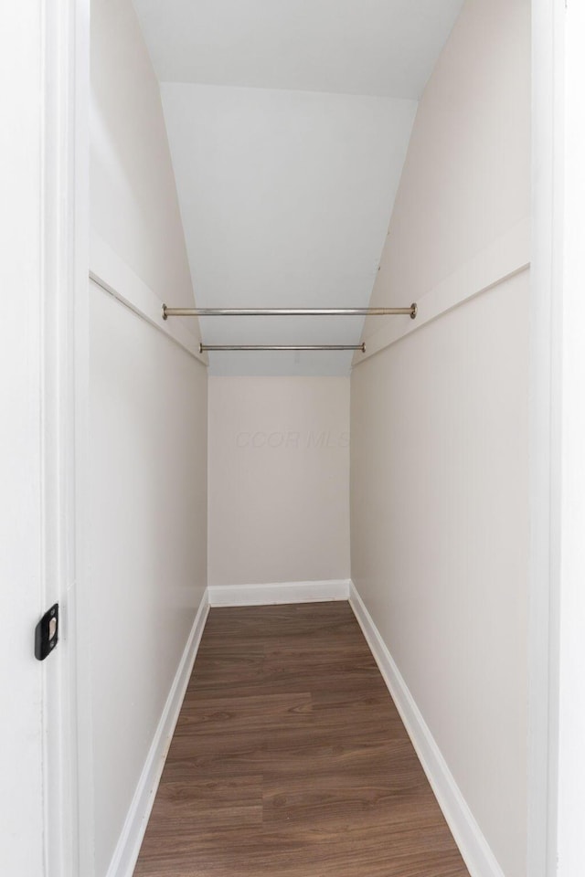 3920 Astor Ave, Columbus, OH 43227 - walk in closet featuring lofted ceiling and wood finished floors