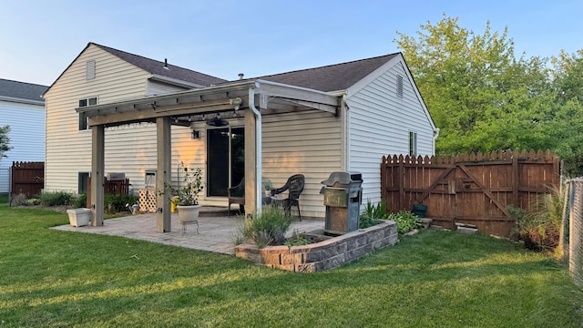 5109 Magnolia Blossom Blvd, Columbus, OH 43230 - rear view of property with a patio, a pergola, a ceiling fan, and a shingled roof