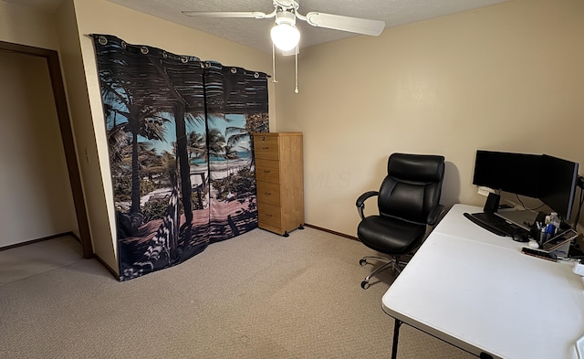 5109 Magnolia Blossom Blvd, Columbus, OH 43230 - office featuring carpet floors, a ceiling fan, and a textured ceiling
