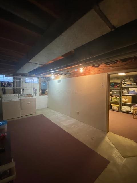 5109 Magnolia Blossom Blvd, Columbus, OH 43230 - unfinished below grade area featuring washer and dryer