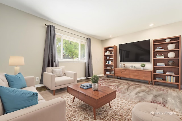 5032 Labelle Dr, Columbus, OH 43232 - living area featuring light wood-type flooring and recessed lighting