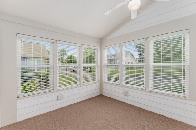 8209 Farm Crossing Cir, Powell, OH 43065 - unfurnished sunroom with lofted ceiling and carpet floors