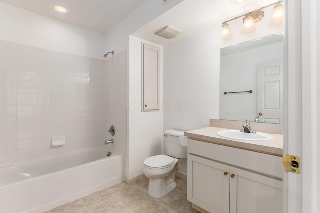 8209 Farm Crossing Cir, Powell, OH 43065 - bathroom with tile patterned floors, vanity, and washtub / shower combination