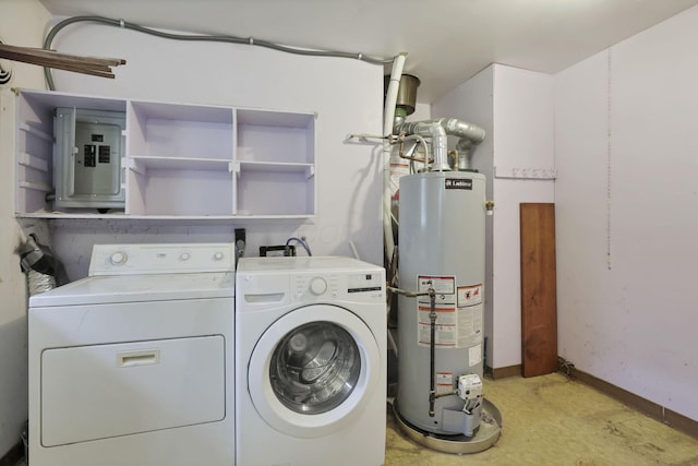 934-936 Kramer Ave, Columbus, OH 43212 - laundry room featuring gas water heater, electric panel, and washer and dryer