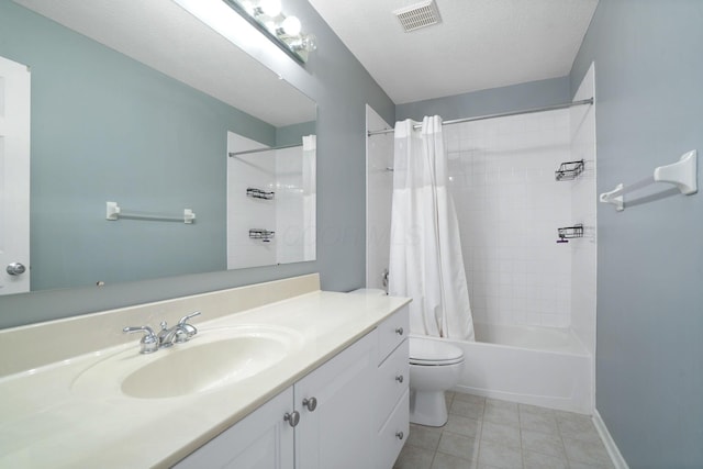 8020 Glenmore Dr, Powell, OH 43065 - bathroom featuring vanity, tile patterned flooring, and shower / bath combo