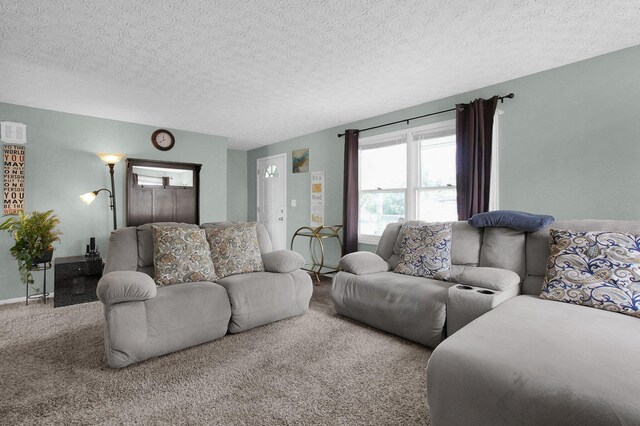3101 Lewis Rd, Columbus, OH 43207 - carpeted living area featuring a textured ceiling