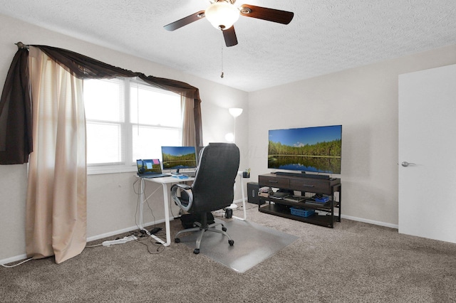 3101 Lewis Rd, Columbus, OH 43207 - office space featuring a ceiling fan, a textured ceiling, and carpet flooring