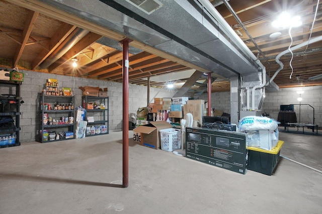 3101 Lewis Rd, Columbus, OH 43207 - unfinished below grade area with concrete block wall