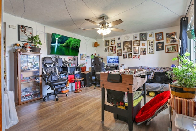 718 Bradwell Dr, Columbus, OH 43207 - home office with a ceiling fan and wood finished floors