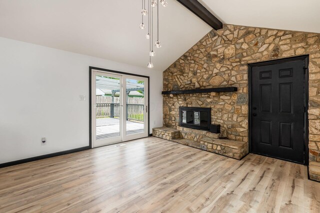 340 Danhurst Rd, Columbus, OH 43228 - unfurnished living room with wood finished floors and a fireplace