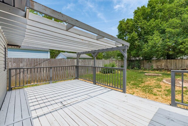 340 Danhurst Rd, Columbus, OH 43228 - wooden terrace featuring a pergola and a fenced backyard