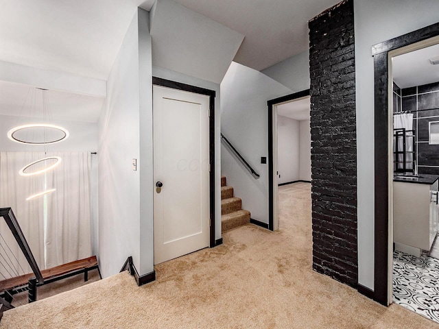 241 N 17th St, Columbus, OH 43203 - stairway featuring carpet floors