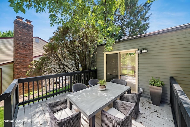 1908 Lost Valley Rd, Powell, OH 43065 - wooden deck with outdoor dining space