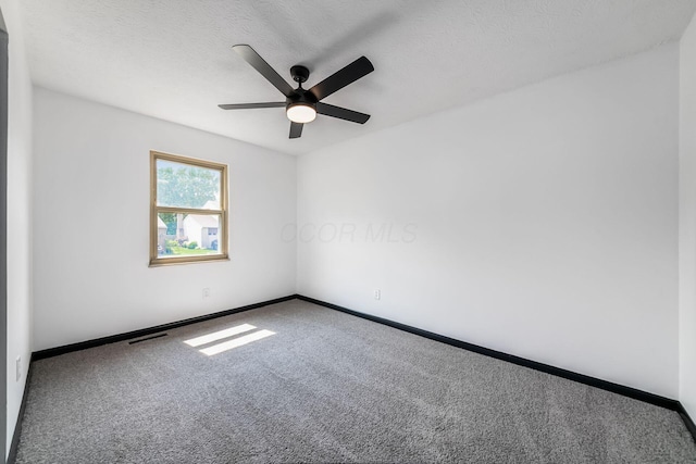 1908 Lost Valley Rd, Powell, OH 43065 - empty room with carpet flooring, a ceiling fan, and a textured ceiling