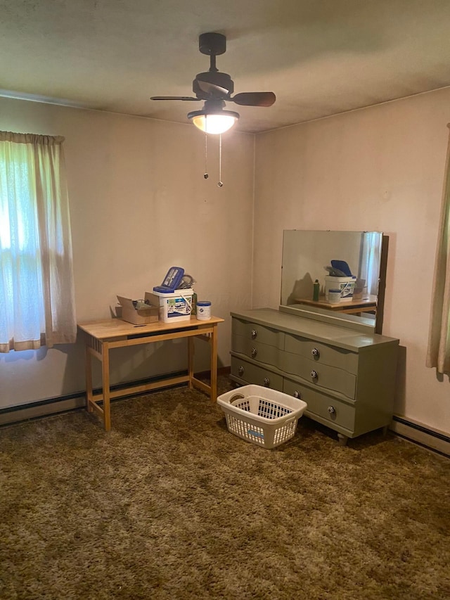 12170 Fairview Rd SE, Heath, OH 43056 - carpeted home office featuring ceiling fan