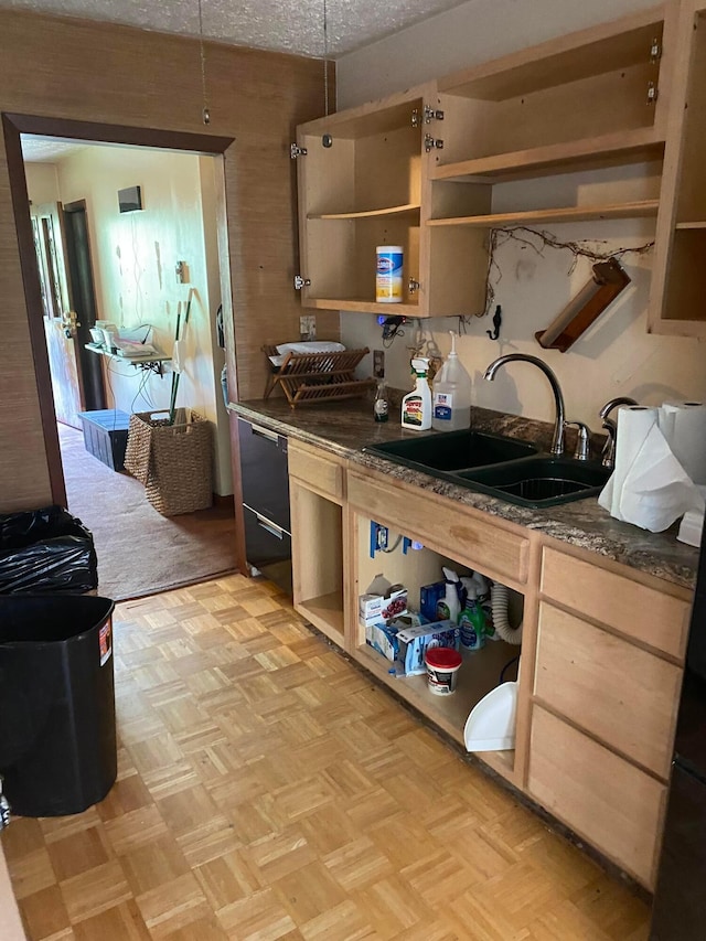 12170 Fairview Rd SE, Heath, OH 43056 - kitchen with open shelves and black dishwasher