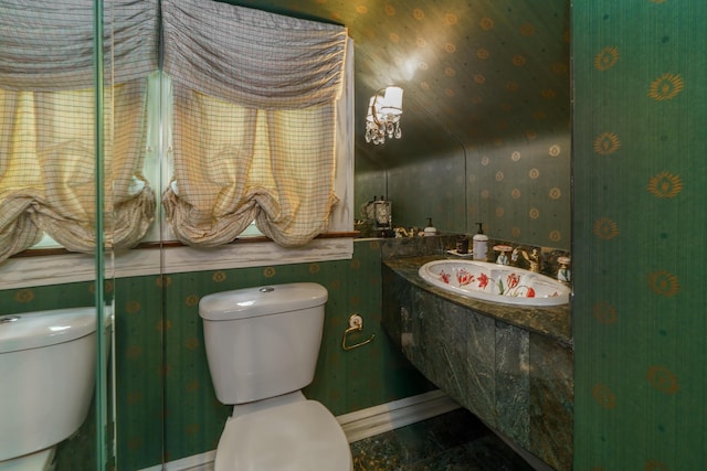 233 Preston Rd, Columbus, OH 43209 - bathroom with toilet and wallpapered walls