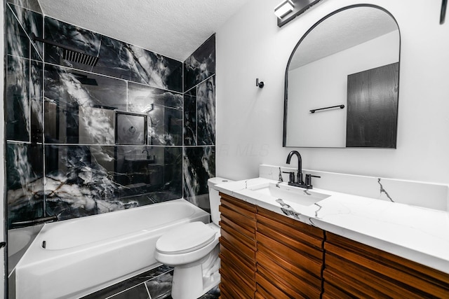 2840 Harnet Ct, Columbus, OH 43231 - full bath featuring vanity, shower / washtub combination, and a textured ceiling