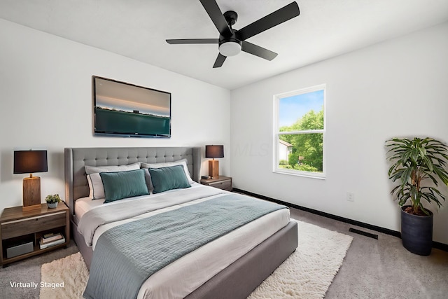 2840 Harnet Ct, Columbus, OH 43231 - carpeted bedroom with baseboards and ceiling fan