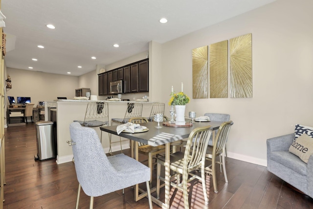 6220 Albany Brooke Dr, Westerville, OH 43081 - dining area featuring dark wood-style flooring and recessed lighting
