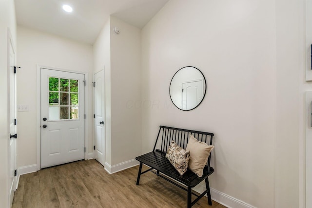 1233 Oakwood Ave, Columbus, OH 43206 - foyer featuring wood finished floors and recessed lighting