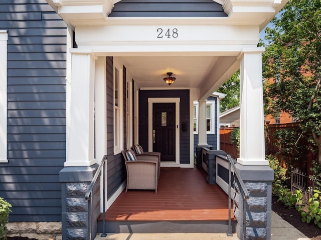 248 E Whittier St, Columbus, OH 43206 - property entrance with a porch