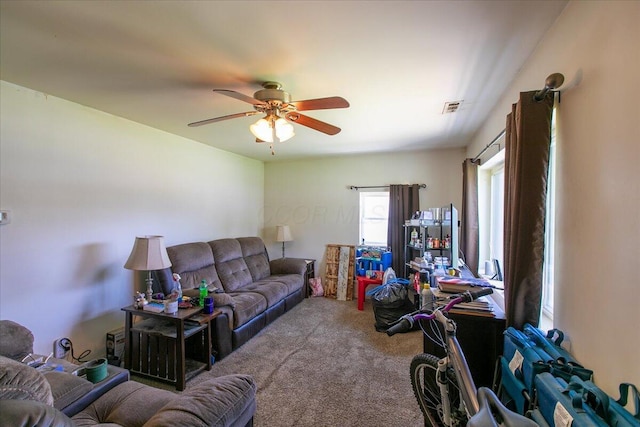 1935 Sedan Ave, Obetz, OH 43207 - carpeted living area with ceiling fan