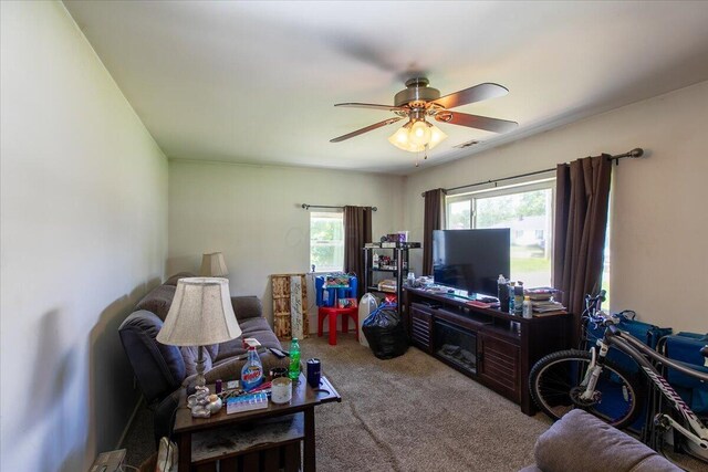 1935 Sedan Ave, Obetz, OH 43207 - living area featuring carpet flooring and ceiling fan