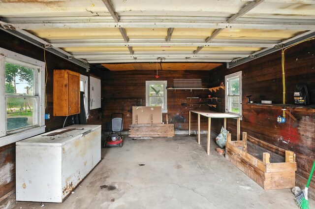 835 Rogers St, Bucyrus, OH 44820 - garage with wood walls