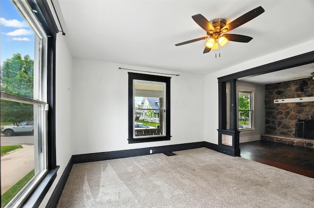 835 Rogers St, Bucyrus, OH 44820 - carpeted empty room featuring baseboards and ceiling fan