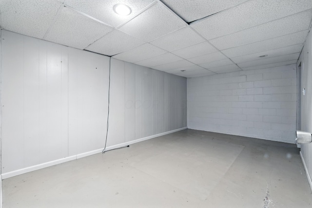 65 Jeffery Ln SE, Heath, OH 43056 - finished below grade area featuring concrete block wall and a paneled ceiling