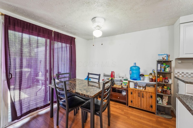 699 Cherry Hollow Rd Unit A, Columbus, OH 43228 - dining space featuring light wood finished floors, a textured ceiling, and ceiling fan