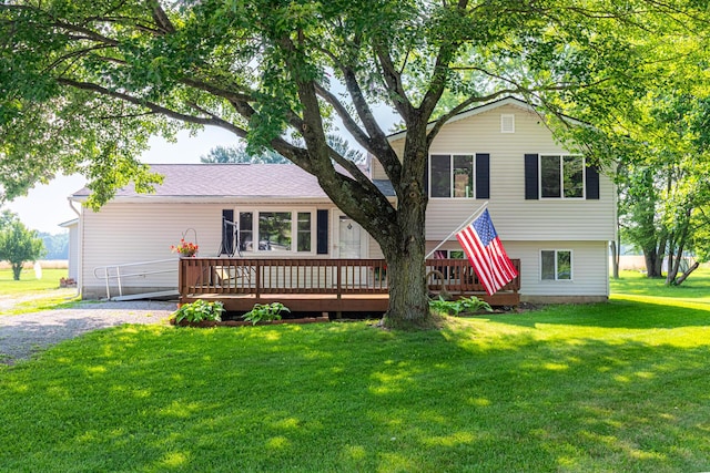 1892 County Road 170, Marengo, OH 43334 - view of front of home with a deck and a front yard