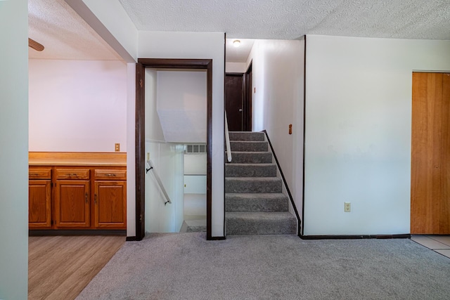 1892 County Road 170, Marengo, OH 43334 - stairway with a textured ceiling and carpet flooring