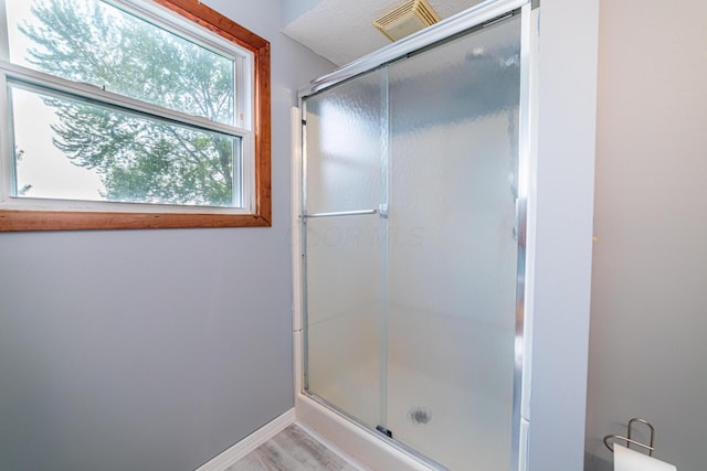 1892 County Road 170, Marengo, OH 43334 - bathroom with an enclosed shower and baseboards