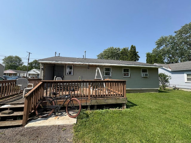 659 E Mark St, Marion, OH 43302 - rear view of property with a deck, a yard, cooling unit, and a shingled roof