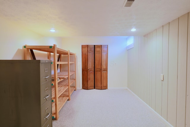 249 Orchard View Dr NE, Lancaster, OH 43130 - unfurnished bedroom with light carpet and wood walls