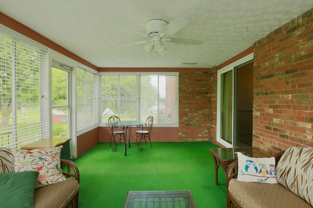 249 Orchard View Dr NE, Lancaster, OH 43130 - sunroom / solarium featuring a ceiling fan
