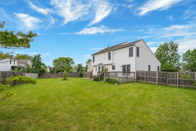5684 Duchess Ct, Galloway, OH 43119 - fenced backyard featuring a wooden deck