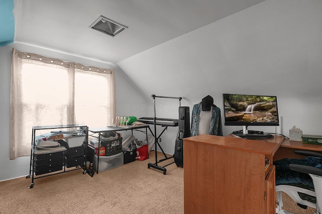1265 Duxberry Ave, Columbus, OH 43211 - carpeted home office featuring vaulted ceiling
