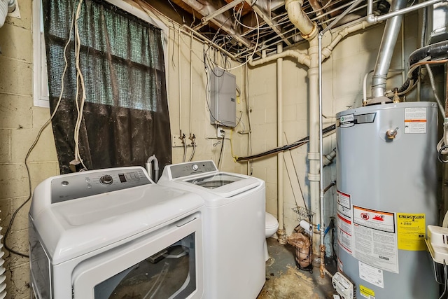 11 Richards Dr, Delaware, OH 43015 - washroom featuring water heater, independent washer and dryer, and electric panel